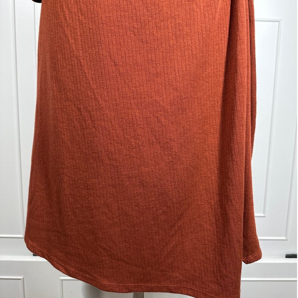 Soft Surroundings Damaria Wrap Midi Dress Rust Size L Comfy Minimalist Stretch - Picture 5 of 13